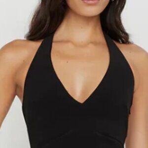 Jersey Open-back Halter Gown